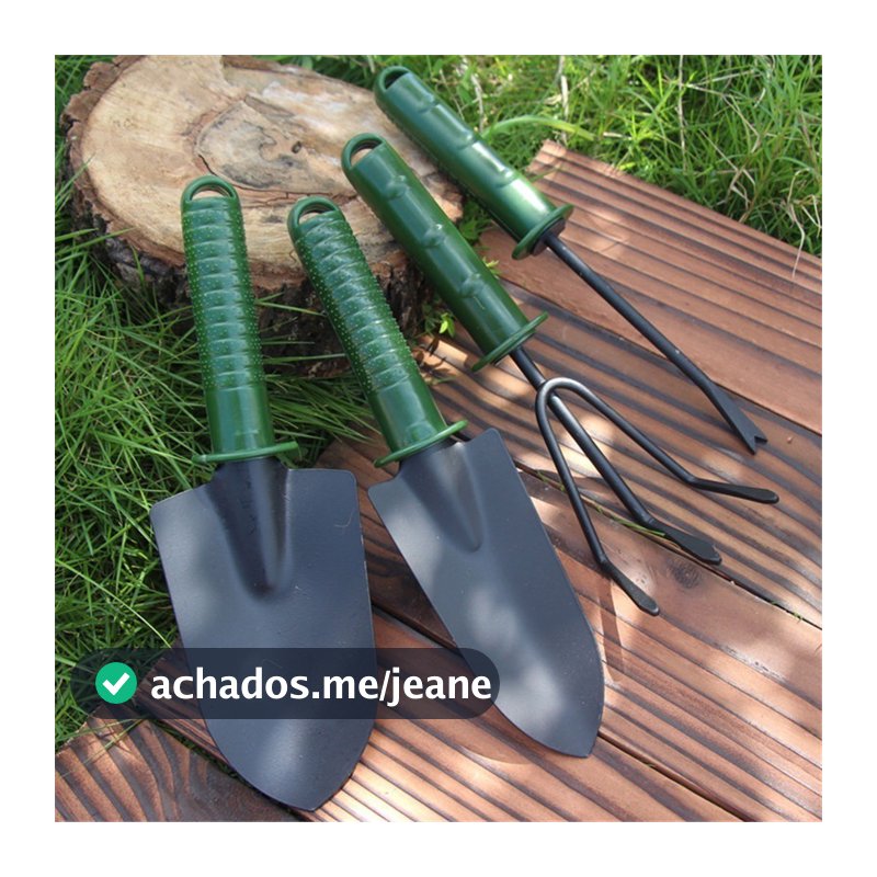 Kit Mini Jardim Jardinagem Planta Ferramentas Aço Pá 4 Peças