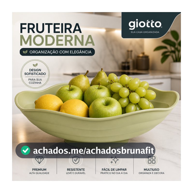 Fruteira de Mesa Pistache Organizador Frutas Organização Cozinha Armazenamento Moderno Casa Multiuso