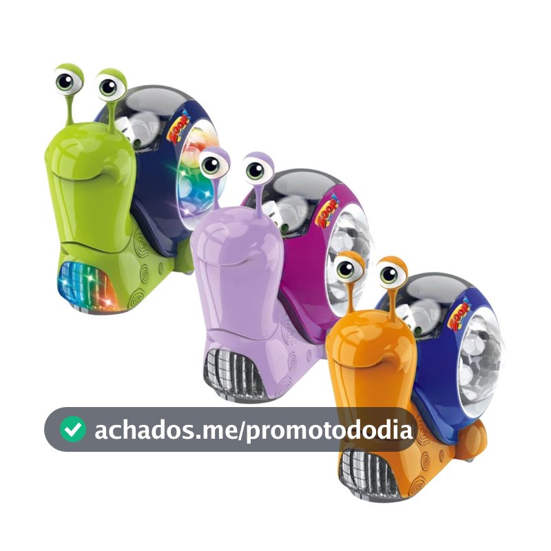 Brinquedo Infantil Caracol Bate E Volta Com Som E Luz cores