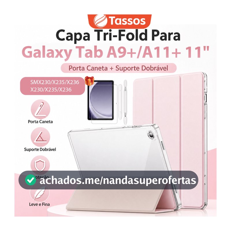 Capa para Samsung Galaxy Tab A11+/A9+/A9+Plus 11Polegadas S10FE/S9/S6Lite Suporte para Caneta S Pen e Auto Wake/Sleep