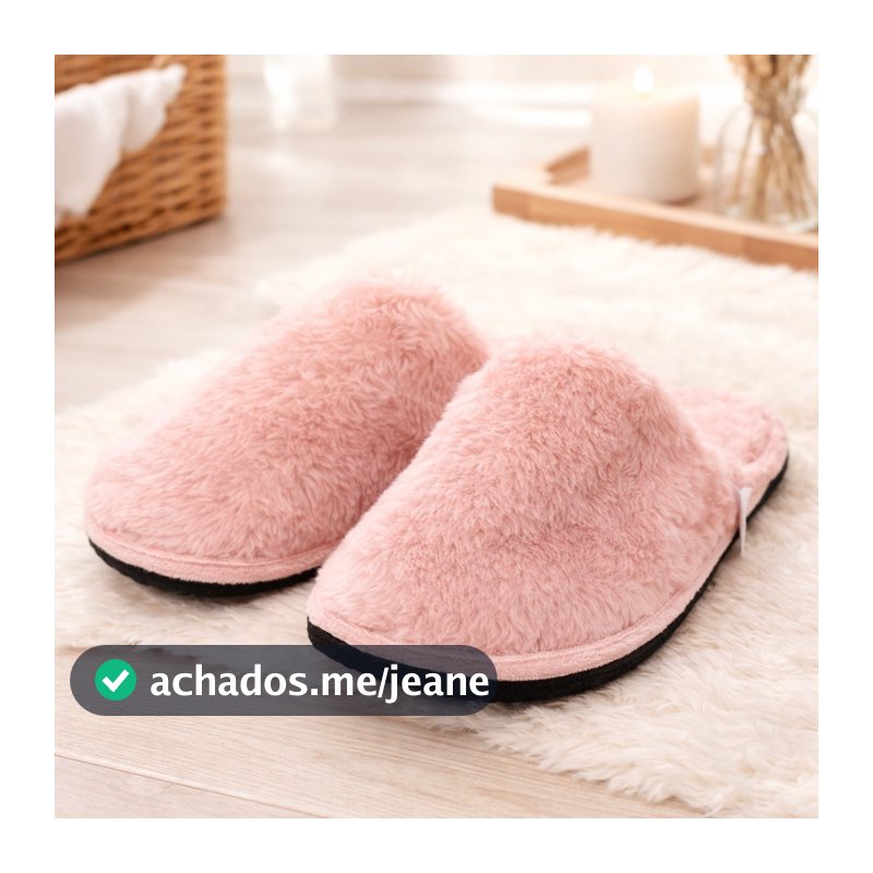 Pantufa Peluciada Forrada 27 a 44 Antiderrapante confortável quentinha