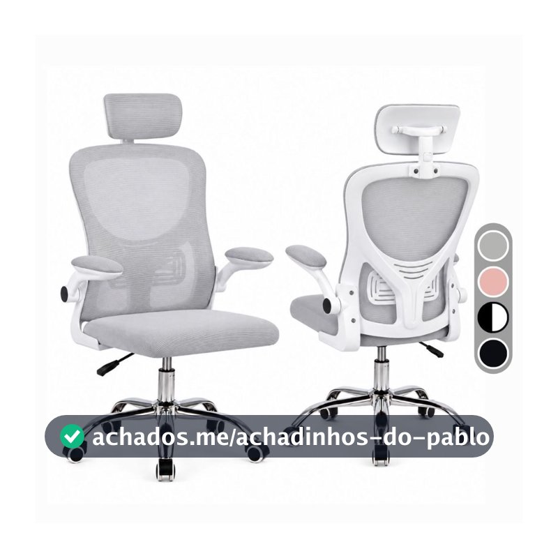 Cadeira Giratória Office Supreme Mesh Escritório Ergonômica com Encosto Reclinável