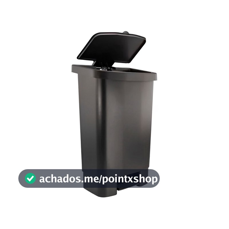 Lixeira Plástica Retangular 50 Litros Com Pedal Super Resistente Profissional Cores Reforçada