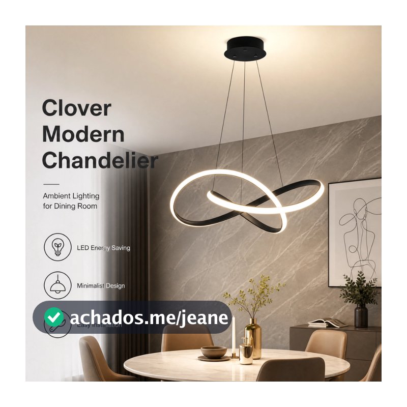 Lustre Moderno Com Pingente De Dupla Tensão 3 Cores 50CM Luminária LED Sala De Estar Quarto Preto 110V-220V