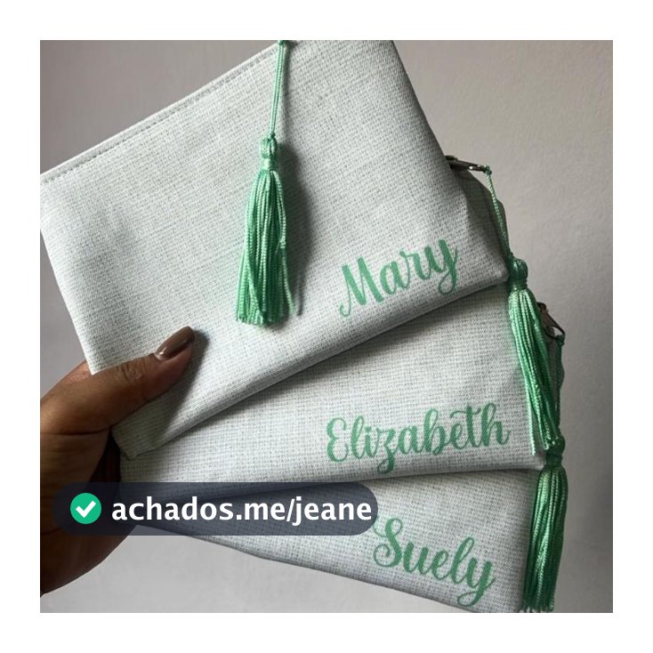 Necessaire c/ Pingente Personalizada com Nome p/ madrinhas, aniversário, casamento, lembrancinha.