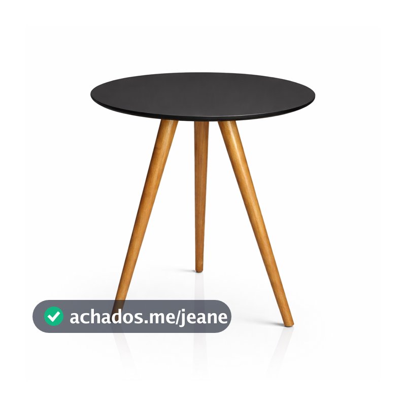 Mesa de Apoio MDF Redonda Mesinha Lateral Tampo Branco Pé Palito Decorativo Utilidade Sala de Estar Quarto Apartamento