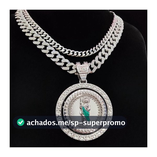 Novo Giro Criativo St. Jude Idol Corrente Cravejad Completo Diamante Moda Corrente Cubana Ice Presentes Festa de Natal