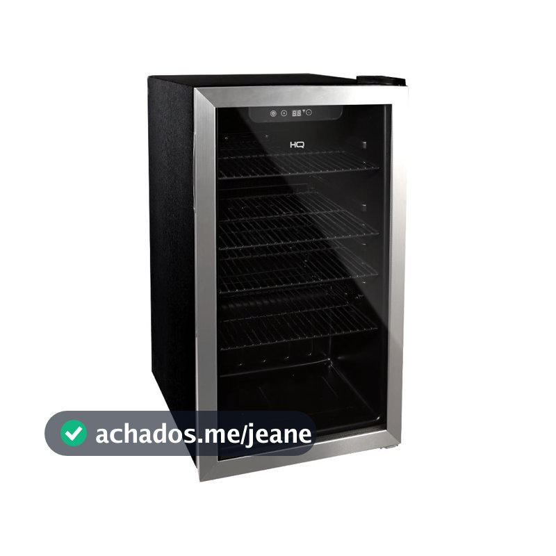 Cervejeira HQ 100L Frost Free Inox Titanium Porta Vidro Low-E Touch Até -6°C HQ-100CEVPV