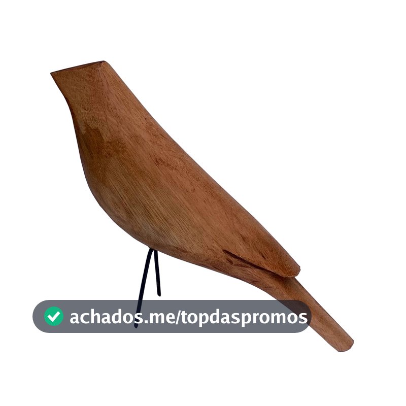 Escultura Pássaro de Madeira 15x17 cm