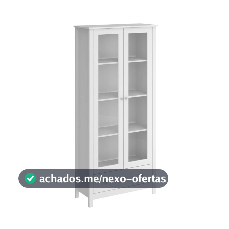 Cristaleira 2 Portas 1 Gaveta Ditália E-954 Branco
