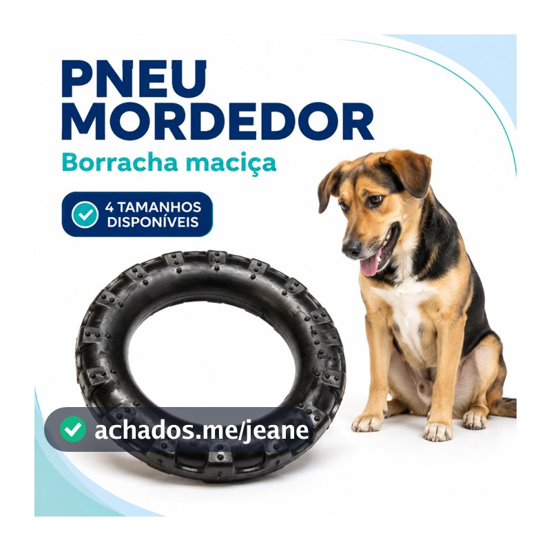 Brinquedo para Cachorro Mordedor Pneu de Borracha Maciça Resistente Todos Portes