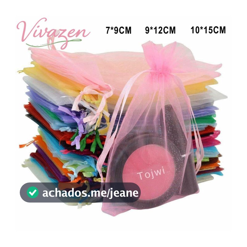 Kit 5/10/25/Saquinho Organza-7x9/9x12/10x15 Lembrancinha Natal Jóia Festa Casamento (Escolha A Cor)