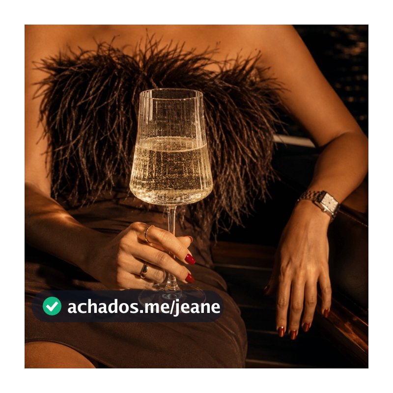 Jogo de 6 tacas para agua vinho Xtra Optic Canelado em cristal ecologico 600ml