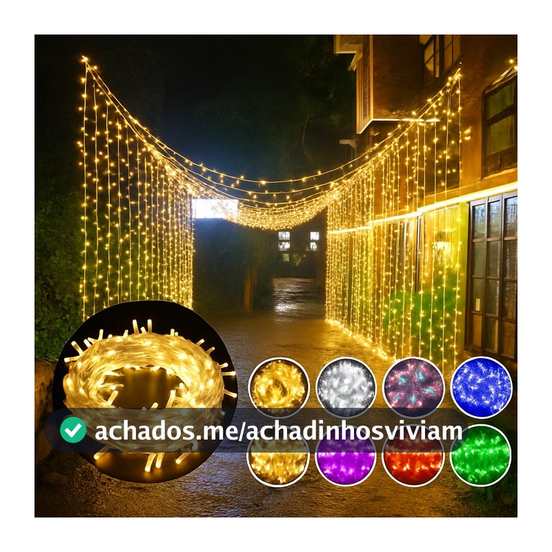OFERTA Pisca Pisca 110V 100 Leds 10M ou 50 Leds 5M Luz Árvore Natal Multiuso Decoração Janela