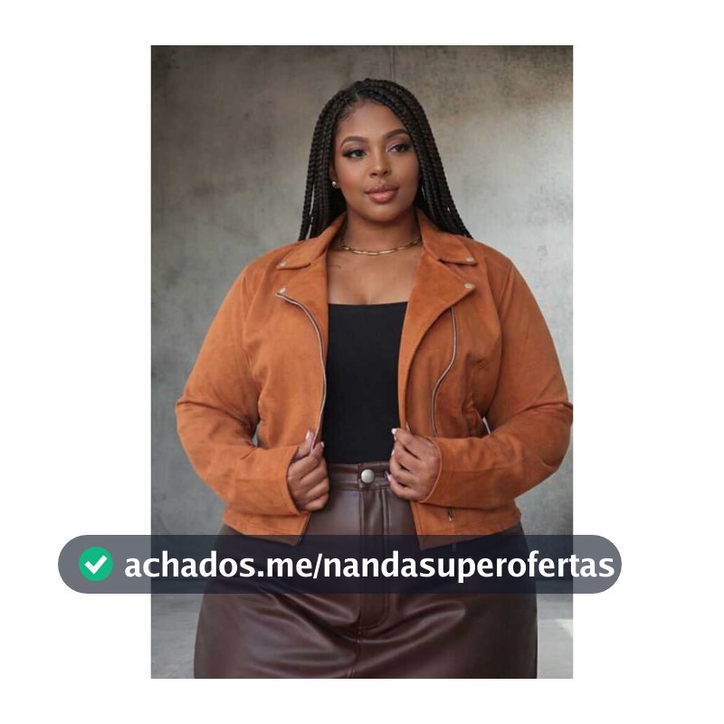 Jaqueta Feminina Suede Plus Size com Zíper – Estilo Casual Elegante Outono/Inverno ✨