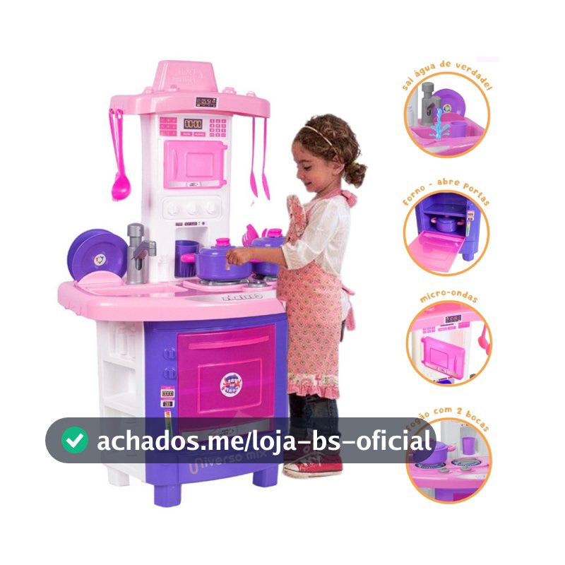 Kit Cozinha Infantil De Brinquedo Completa Sai Água de Verdade