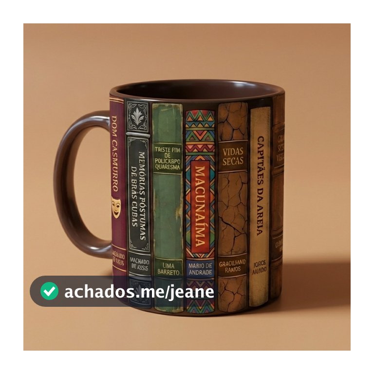 Caneca Literária Clássicos da Literatura Brasileira - Estante de Livros
