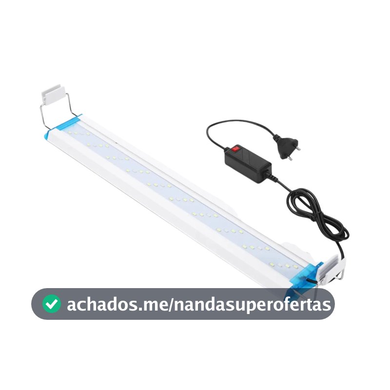 Luminária Led P/ Aquário De 28-70cm Bivolt Luz 3 Cores Crescimento de Corais