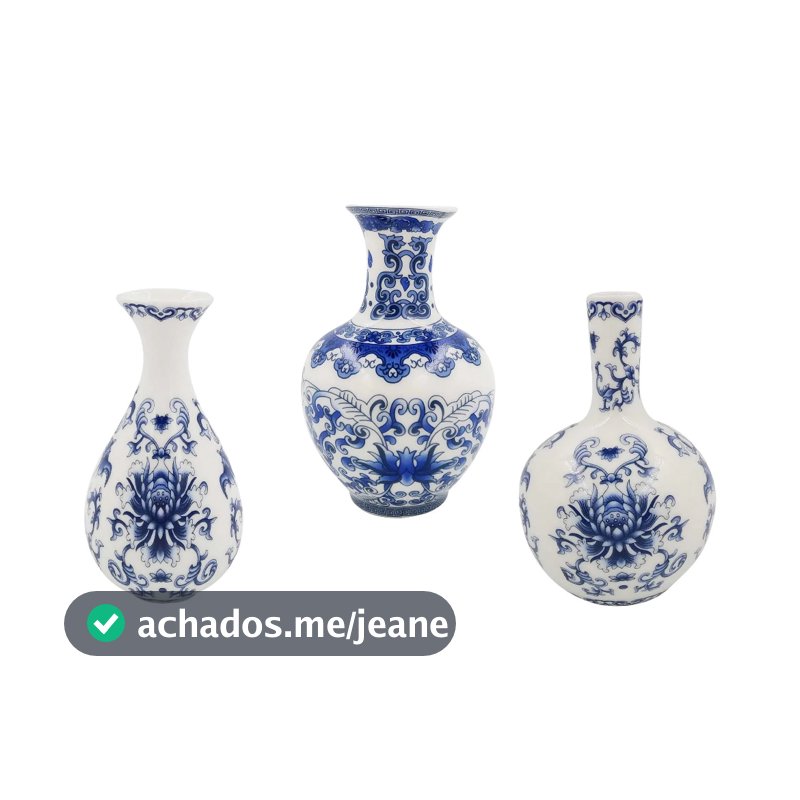 Vaso Decorativo Em Porcelana Luxo Estilo Oriental