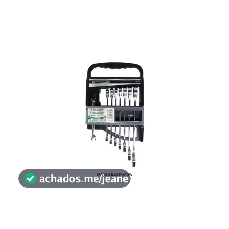 Jogo de Chave Combinada com Catraca 8-19 mm 8 Peças 1451455 - STELS