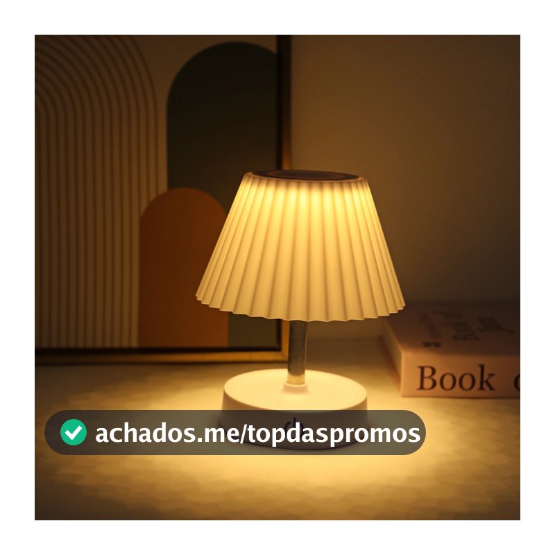 Abajur de Mesa Retrátil Recarregável LED Quente para Quarto/Escritório/Sala
