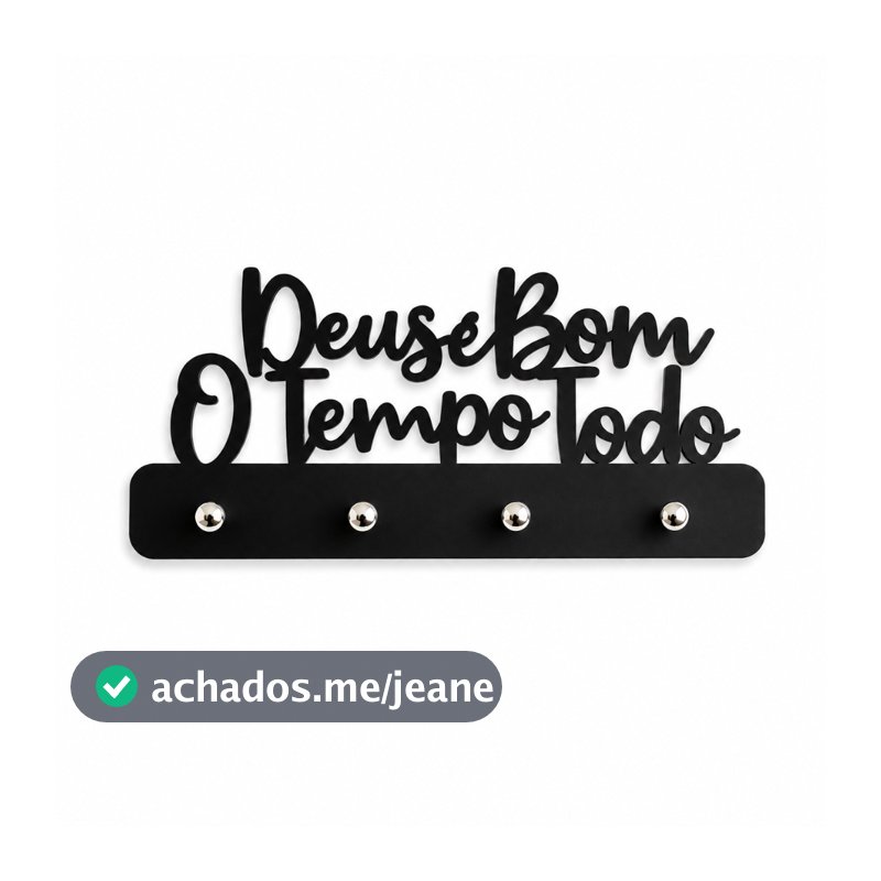Porta Chaves Parede MDF Deus é Bom o Tempo Todo Decorativo Chaveiro Casa Organização Multiuso