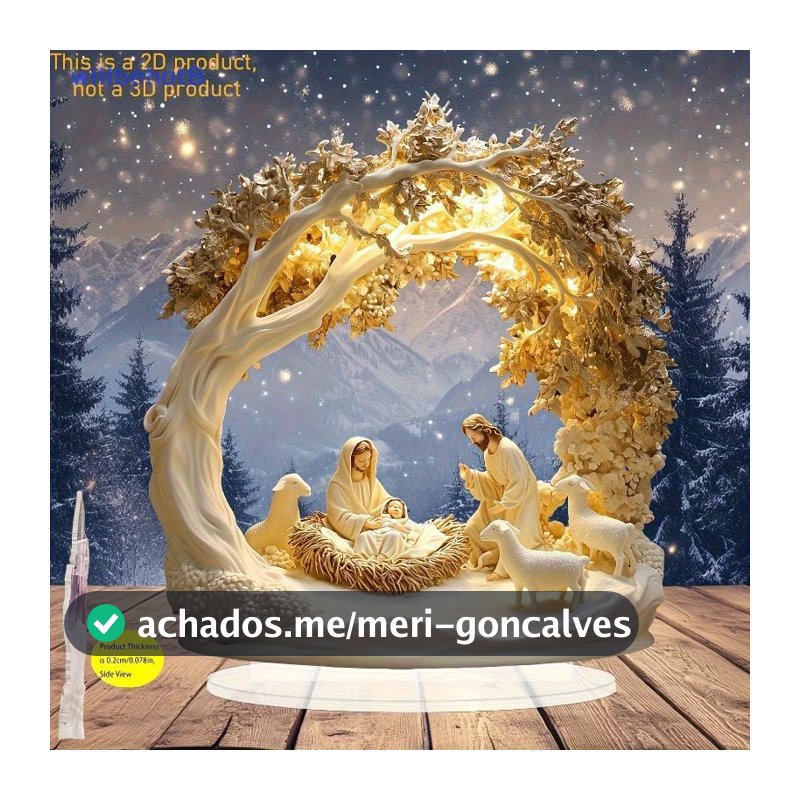 [WillbehotB] Decoração De Mesa Estátua De Família Jesus Árvore Da Vida Recém-Nascido Acrílico Placa Plana Enfeites De Pa