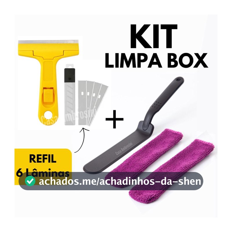 KIT Limpeza de Vãos Ákora Limpa Box + Raspador Para Limpar Box Vidro Tintas Piso Azulejo
