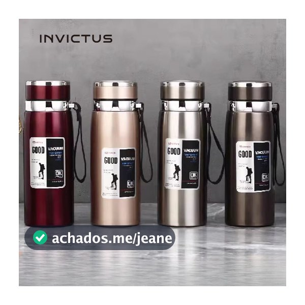 Garrafa 800ml/1000ml Inox Térmica Com Infusor Prata Dourada Marron Água Café Parede Dupla Com Alça