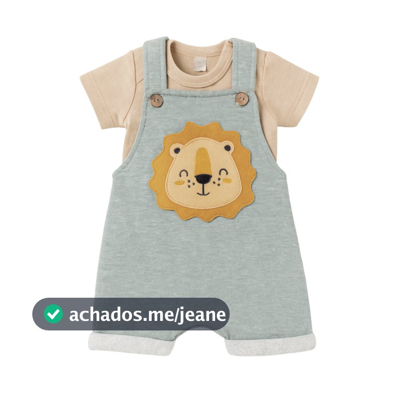 Macacao + Body para Bebe Menino Bordado Algodao Envio Rapido