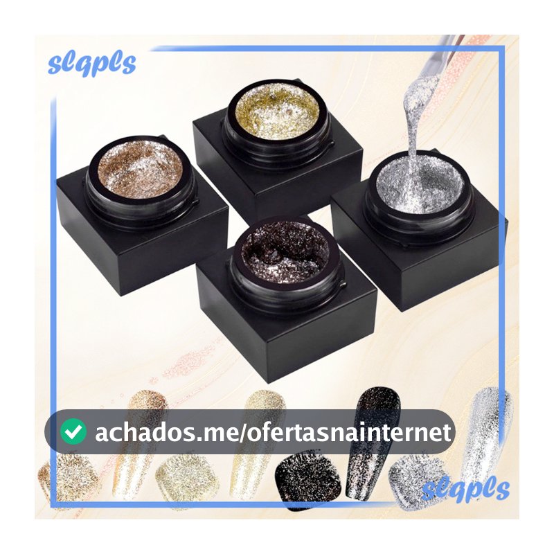 Gel Para Arte Em Unhas UV Brilhante Brilhos Reflexivos Platina Salão De Beleza Casa Manicure Design Desenho Pintura