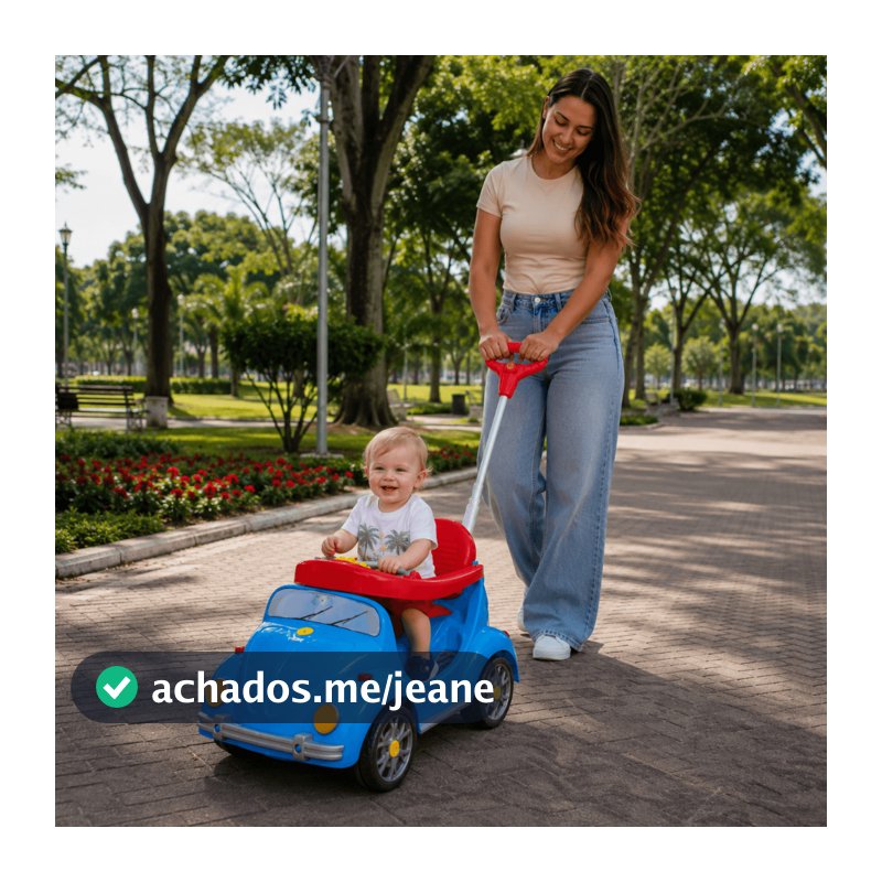 Carrinho de Passeio e Pedal para Bebe Calesita Fouks Azul 30kg