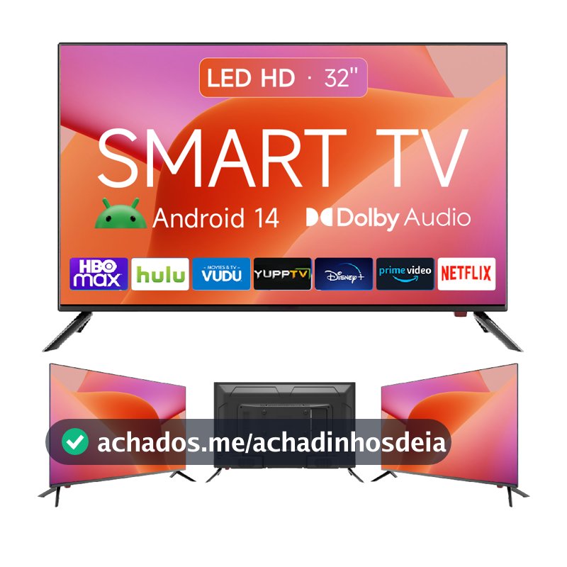 Smart TV 32 polegadas LED HD Wi-Fi TV 60Hz 32wdsnbx 100/240v Android 14