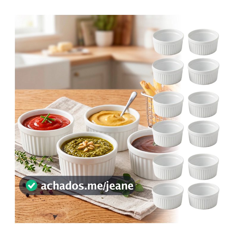 Kit 5 a 40 Ramekin 100ml Cumbuca Molheira Para Molhos Petiscos Churrasco Festa Buffet