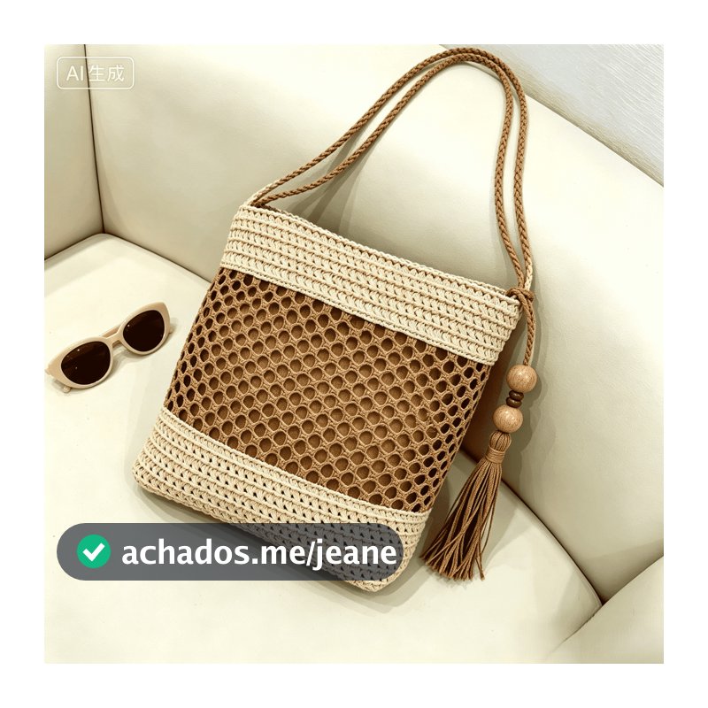 Bolsa quadrada para férias casuais praia Alça de Corda portátil nova moda bolsa Adequada Para Litoral feminina Ajustável