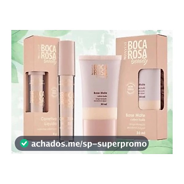 Conjunto de Beleza Boca Rosa Primer Matte + Corretivo de Alta Cobertura