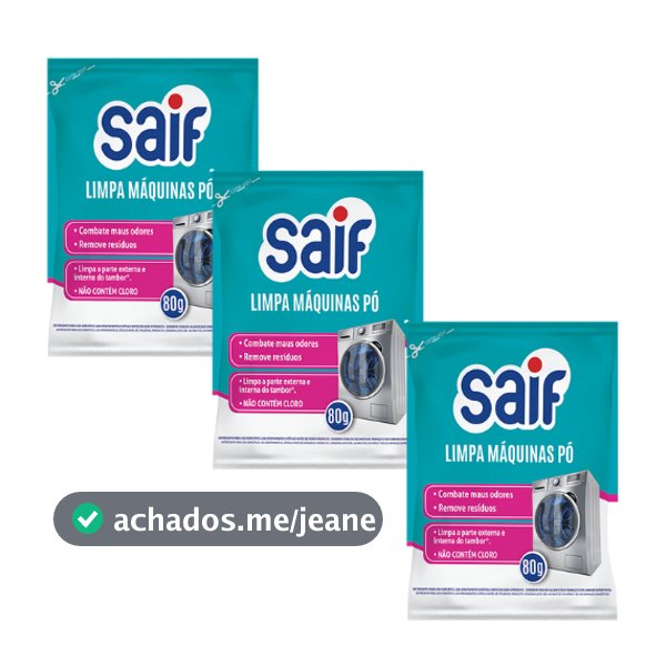 Kit Com 3 Limpa Máquinas De Lavar Roupas Saif Em Pó 80g