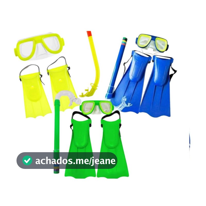 KIT INFANTIL MERGULHO MASCARA SNORKEL E PÉ DE PATO PISCINA E PRAIA MUITA DIVERSÃO