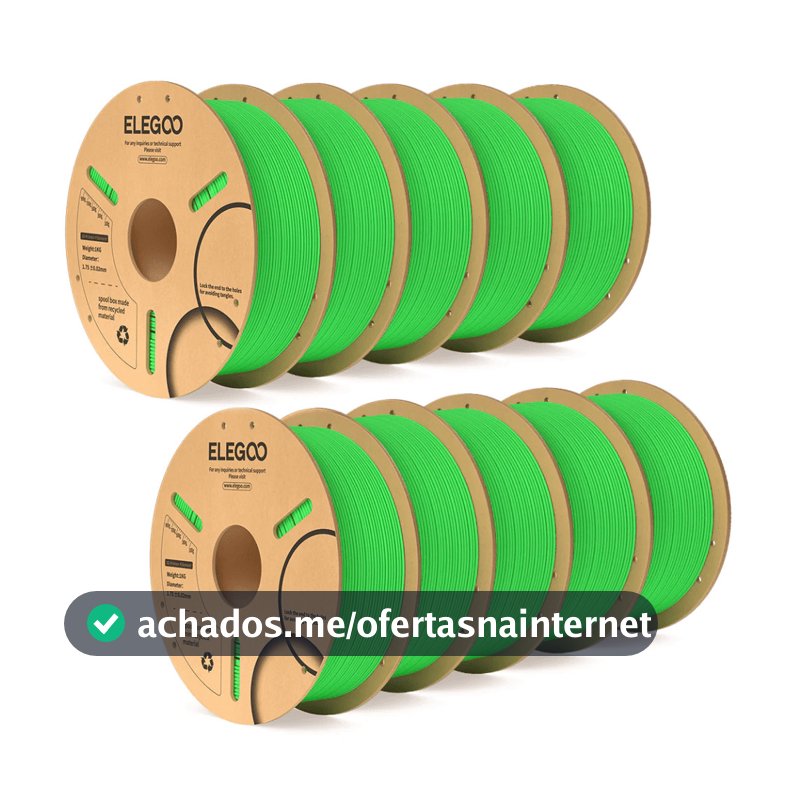 Caixa com 10 Filamentos Elegoo PLA 1.75mm 1Kg