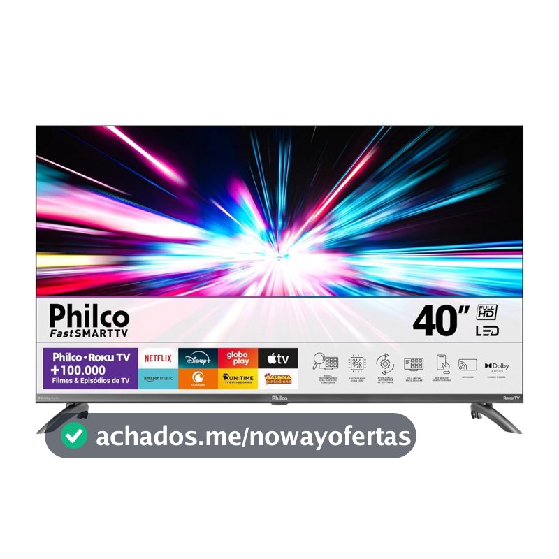 Smart TV 40” Philco Roku TV LED Dolby Audio PTV40M9GR2CGB
