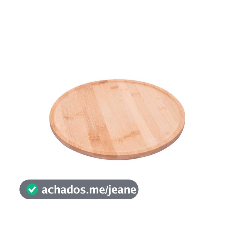 Tábua Giratória Lyor Redonda 30cm Bambu Natural para Servir Queijos Petiscos Aperitivos Mesa Posta Cozinha e Decoração