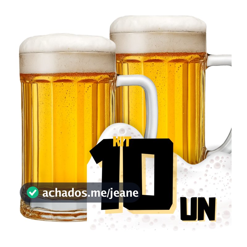 Caneca De Chopp Vidro Grosso Chope Cerveja Restaurante Lanchonete Bar 390ml