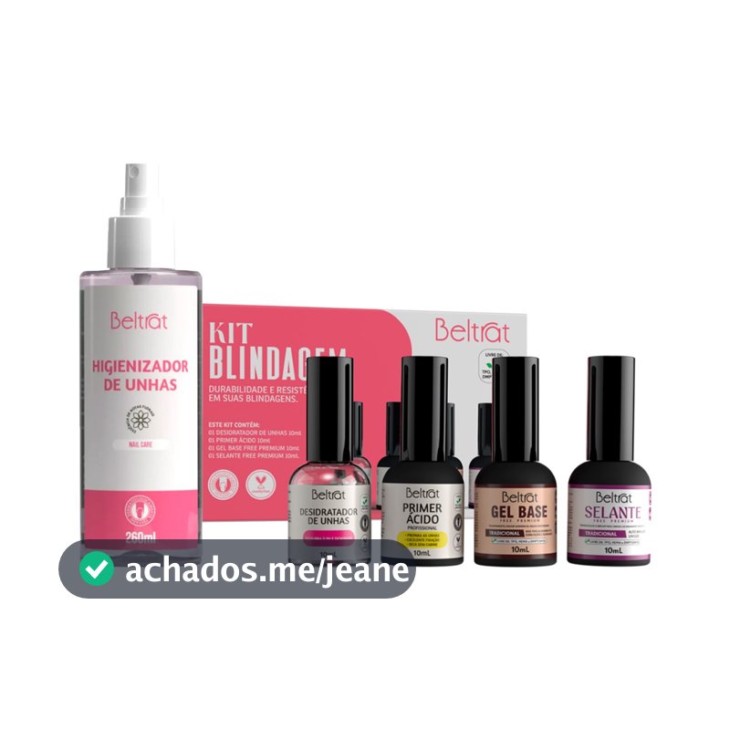 Kit Gel Capa Base Selante Primer Com Ácido Desidratador + Prep E Selante Led Uv Beltrat - Promoção