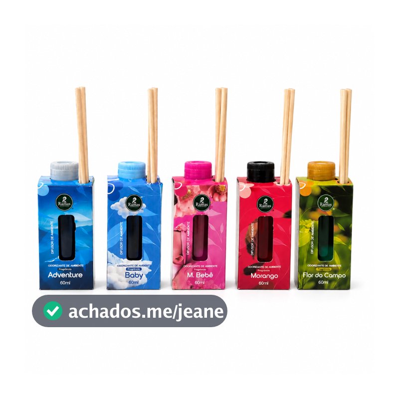 Difusor de Ambiente Varetas Odorizante 60ml Adventure Baby M.Bebê Flor Morango Quarto Sala Banheiro