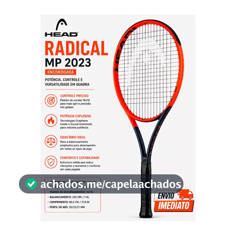 Raquete de Tênis Head Radical MP 2023 - L3 - Encordoada ORIGINAL Cabeça: 630 cm² | 98 in²
