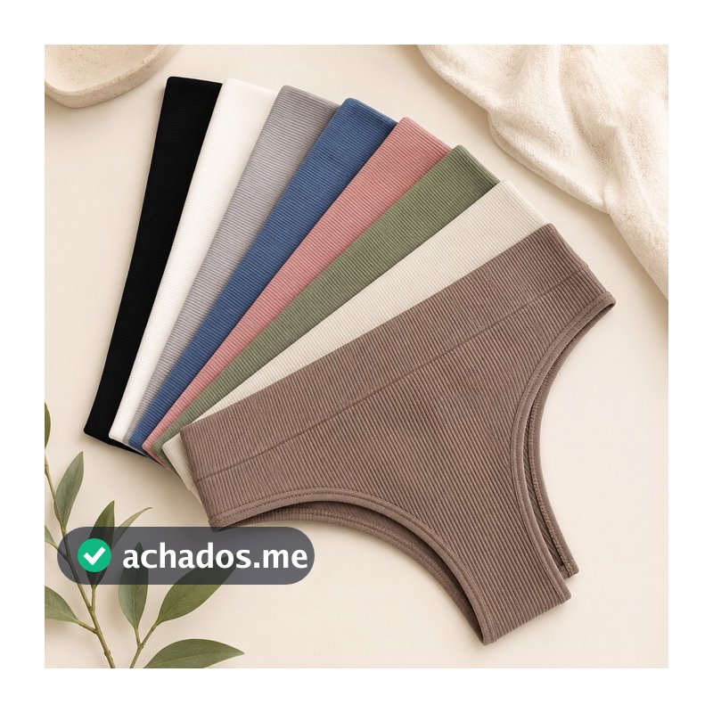 kits Calcinhas Canelada Poliamida Premium Importada Fio ou Conforto