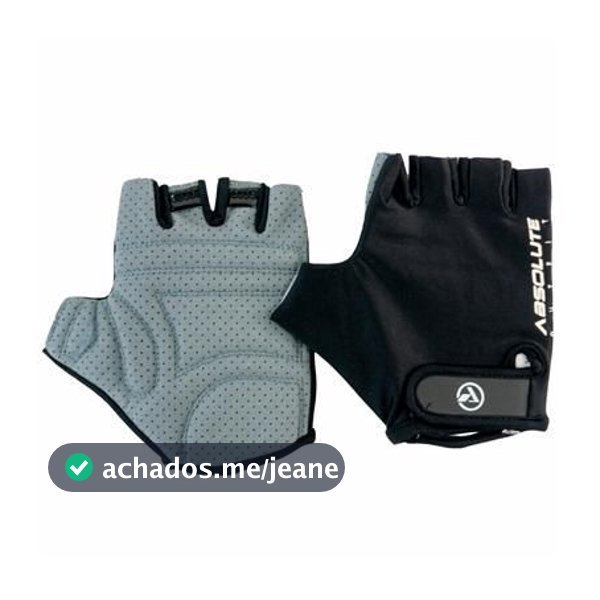 Luva Meio Dedo Preta ABSOLUTE OUTFIT Gel Confortável Ideal Para: Bicicleta/ Academia/ Trekking.