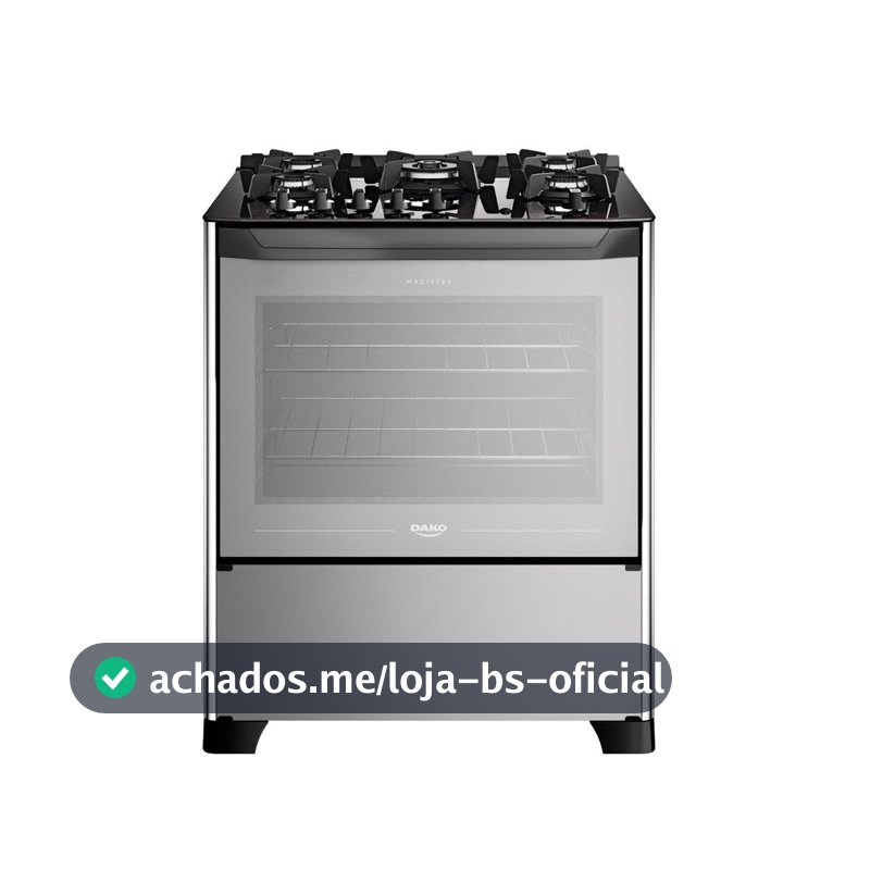 Fogão 5 Bocas Dako Magister Style Mesa de Vidro Bivolt
