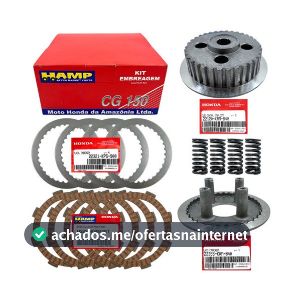 Kit Embreagem Completo C/ Mola Titan Bros 150 Original Honda