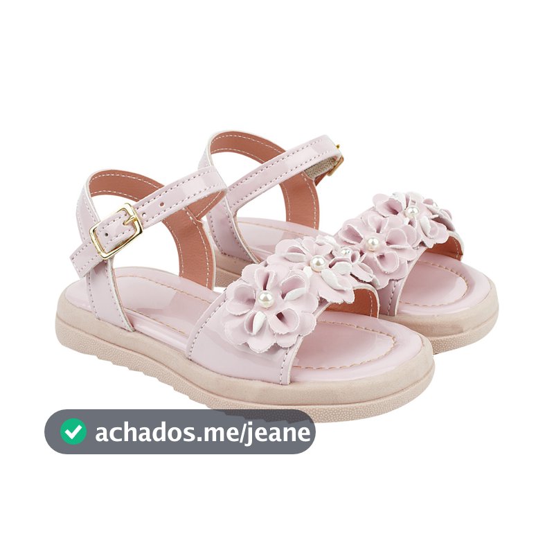 Sandália Infantil Menina Plana Moda Verão Moderna Confortável Delicada com Flores